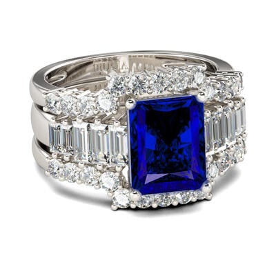 Jeulia 3PC Radiant Cut Sterling Silver Ring Set