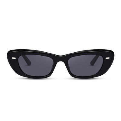Jeulia "Time Race" Rectangle Black Unisex Sunglasses