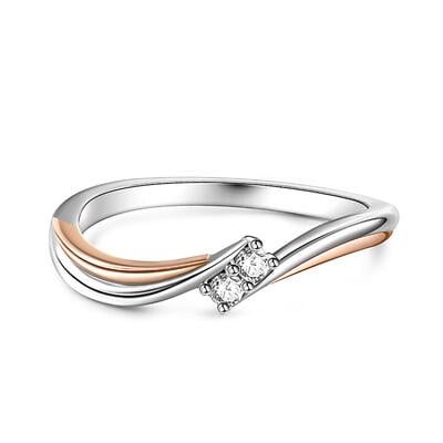 Jeulia S-shaped Design Round Cut Sterling Silver Ring