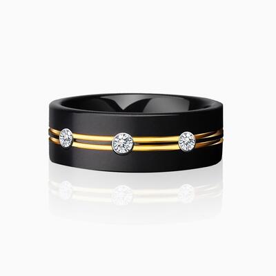 "Locked in Time" 8mm Tungsten Carbide Men's Wedding Ring