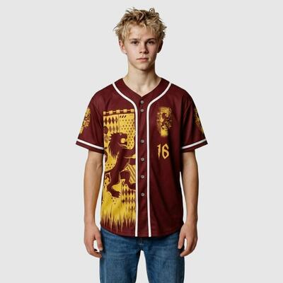 Custom Scarlet Red Lion Courage Baseball Jersey - Personalized Sports Uniform with Custom Number