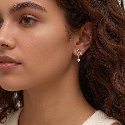 "Danse Florale" Boucles d'Oreilles Tombantes Taille Cœur