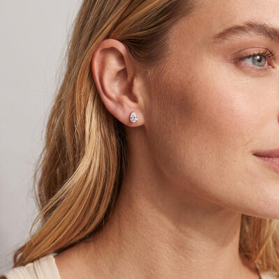 "First Met" Pear Cut Stud Earrings