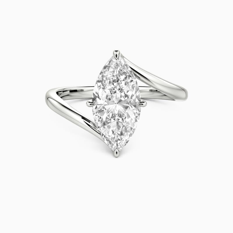 "Converging Souls" Marquise Cut Sculptural Solitaire Engagement Ring