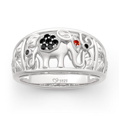 Jeulia Anillo de plata esterlina "Elefante afortunado"