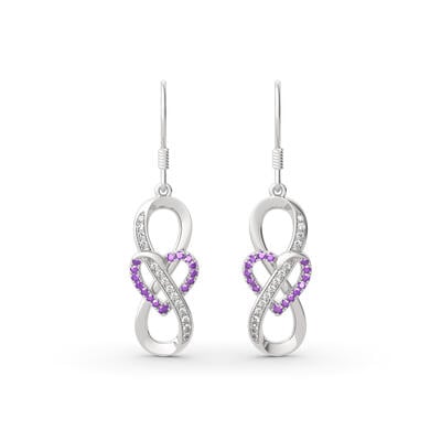 Jeulia Infinity and Heart Sterling Silver Drop Earrings