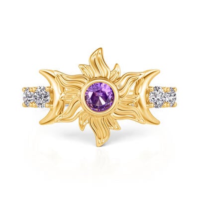 Jeulia Sun and Moon Fashion Gold Ring