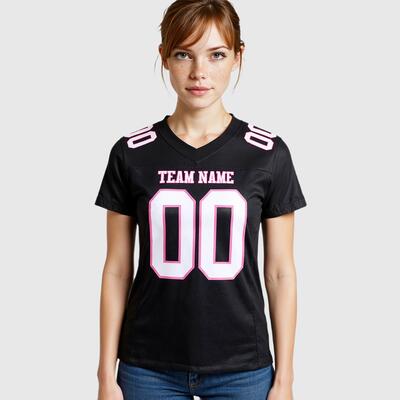 Custom Football Jersey Black Mesh Authentic