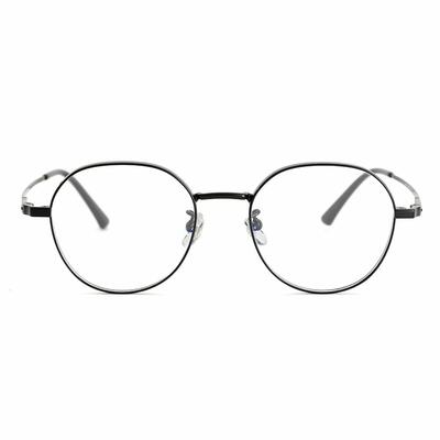 Leahe Black Round Glasses