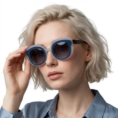 Dolores Lunettes de soleil Cat Eye Bleues