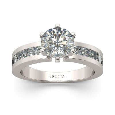 Jeulia Invisible Setting Round Cut Sterling Silver Ring