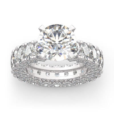 Jeulia Round and Oval Cut Eternity Sterling Silver Ring