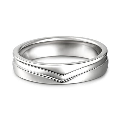 Jeulia "Everlasting Us" Sterling Silver Men's Band