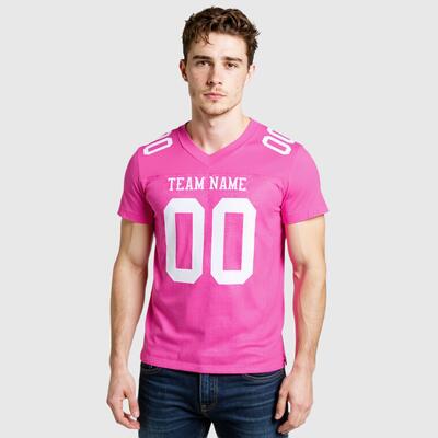 Pink Team Football Jersey – Vibrant Color, Custom Name and Number Printing
