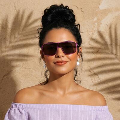 Clement  Purple Aviator Sunglasses