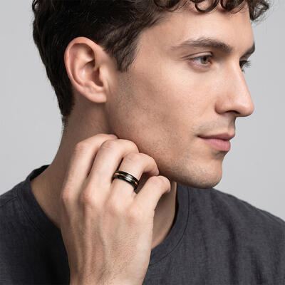 "Weightless" 8mm Tungsten Carbide Men's Wedding Ring