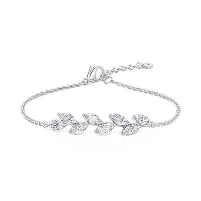 Jeulia Simple Custom Cluster Bracelet Marquise Cut Branches and Leaves