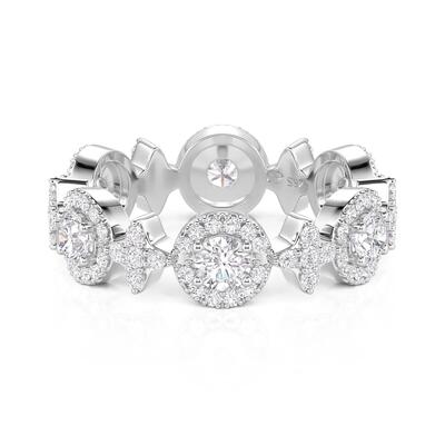 Jeulia Celestial Star Circle Women's Ring Sterling Silver