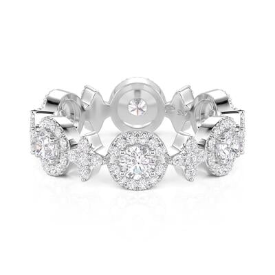 Jeulia Celestial Star Circle Women's Ring Sterling Silver