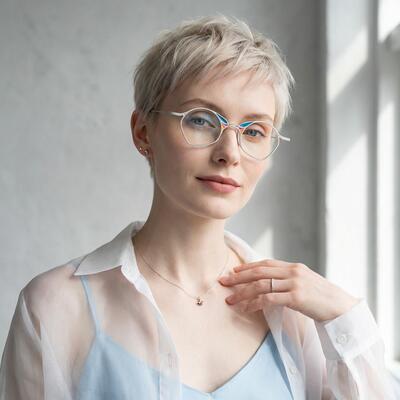 Maria White Geometric Glasses
