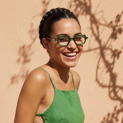 Claire Green Rectangle Glasses