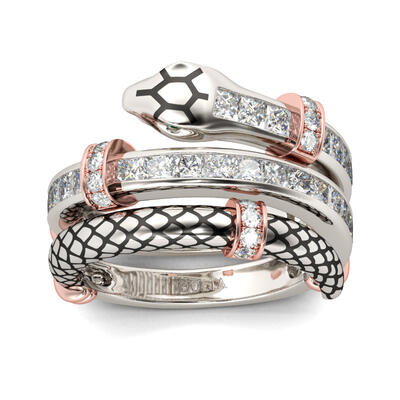 Jeulia Knot Snake Sterling Silver Women's Band
