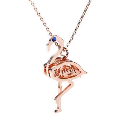 Jeulia Flamingo Personalized Sterling Silver Necklace