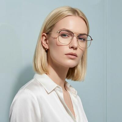 Genevieve Gold Aviator Glasses