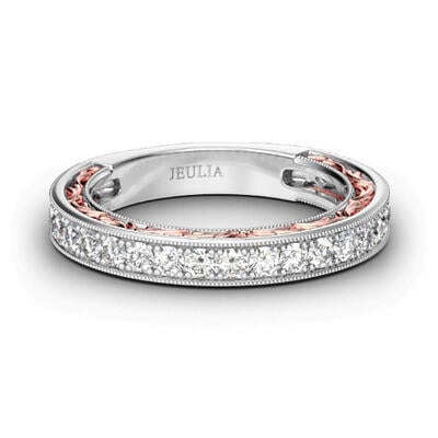 Jeulia Scrollwork Sterling Silver Women's Band
