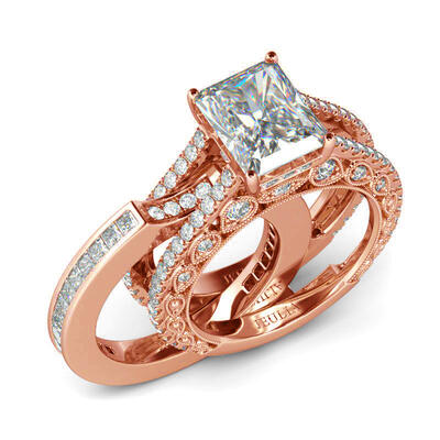 Jeulia Interchangeable Radiant Cut Sterling Silver Ring Set