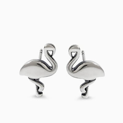 Jeulia "Tropical Flamingo" Sterling Silver Earrings