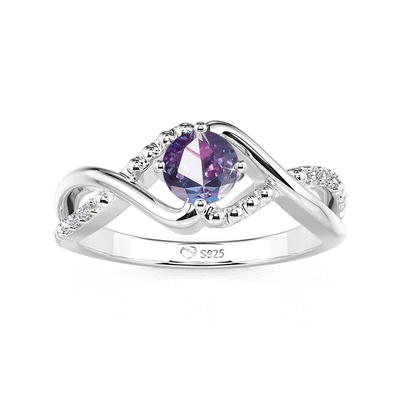 Jeulia Twist Infinity Alexandrite Engagement Ring