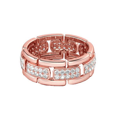 Jeulia Art Deco Round Cut Sterling Silver Men's Band