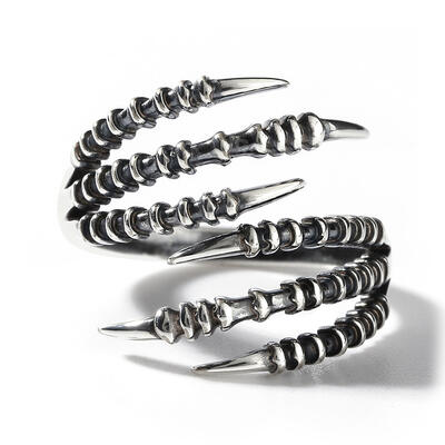 Jeulia "Sharp Claw" Sterling Silver Men's Ring