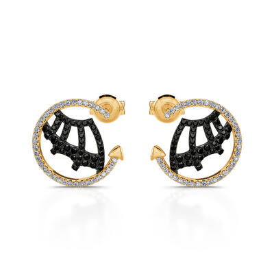 Jeulia "Embrace the Night" Bat Wing Sterling Silver Earrings