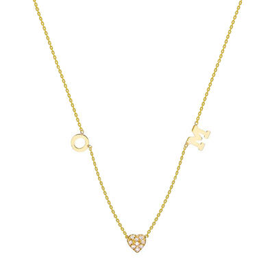 Jeulia "Now and Forever" Personalized Sterling Silver Initial Necklace