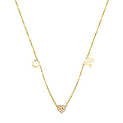 Jeulia "Now and Forever" Personalized Sterling Silver Initial Necklace