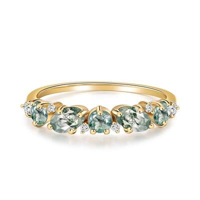 Jeulia Bague De Mariage Or Agate Mousse Irrégulière