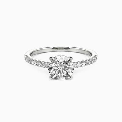 "Love Is Light" 2ct Round Cut Side Stone Engagement Ring