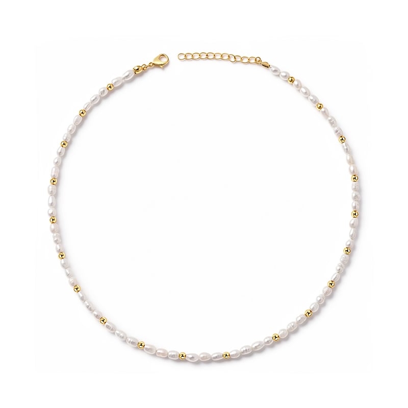 Jeulia Alltagsschmuck Andy Style Halskette mit Perlen und Goldperlen