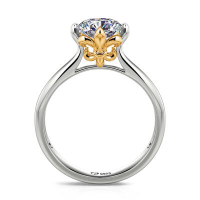 Jeulia "Love's Messenger" Iris Round Cut Sterling Silver Ring