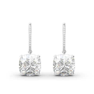 Jeulia Luxury Cushion Cut Sterling Silver Earrings