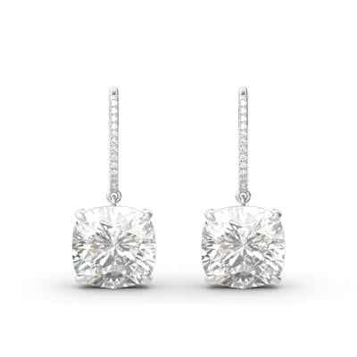 Jeulia Luxury Cushion Cut Sterling Silver Earrings