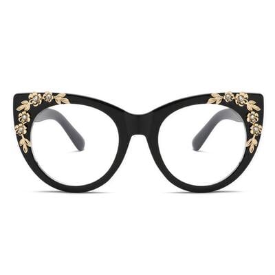 Earu Schwarze Cat Eye Brille
