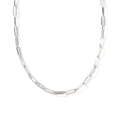 Jeulia Unique Design Sterling Silver Paperclip Chain Necklace