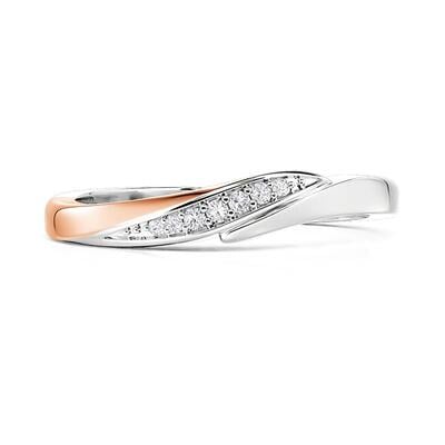 Jeulia Curved Twisted Two-Tone Women's Wedding Band