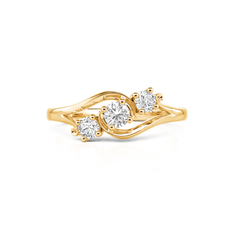 Jeulia Bypass Round Cut Three Stone Promise Ring