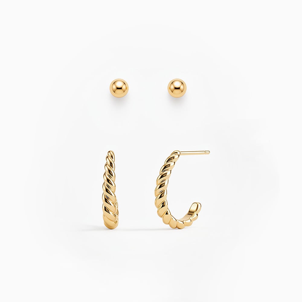 "Aurelia" Ensemble de boucles d'oreilles à superposer