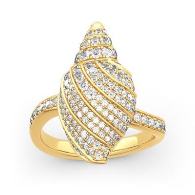 Jeulia Conch Shell Sterling Silver Ring