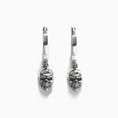Jeulia "Phantom" Skull Sterling Silver Earrings